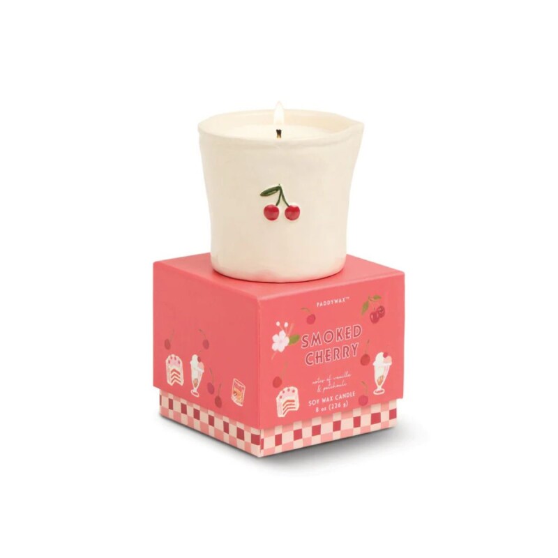 VELABIS8 Vela Aromática De Cerámica 8oz Paddywax - Smoked Cherry