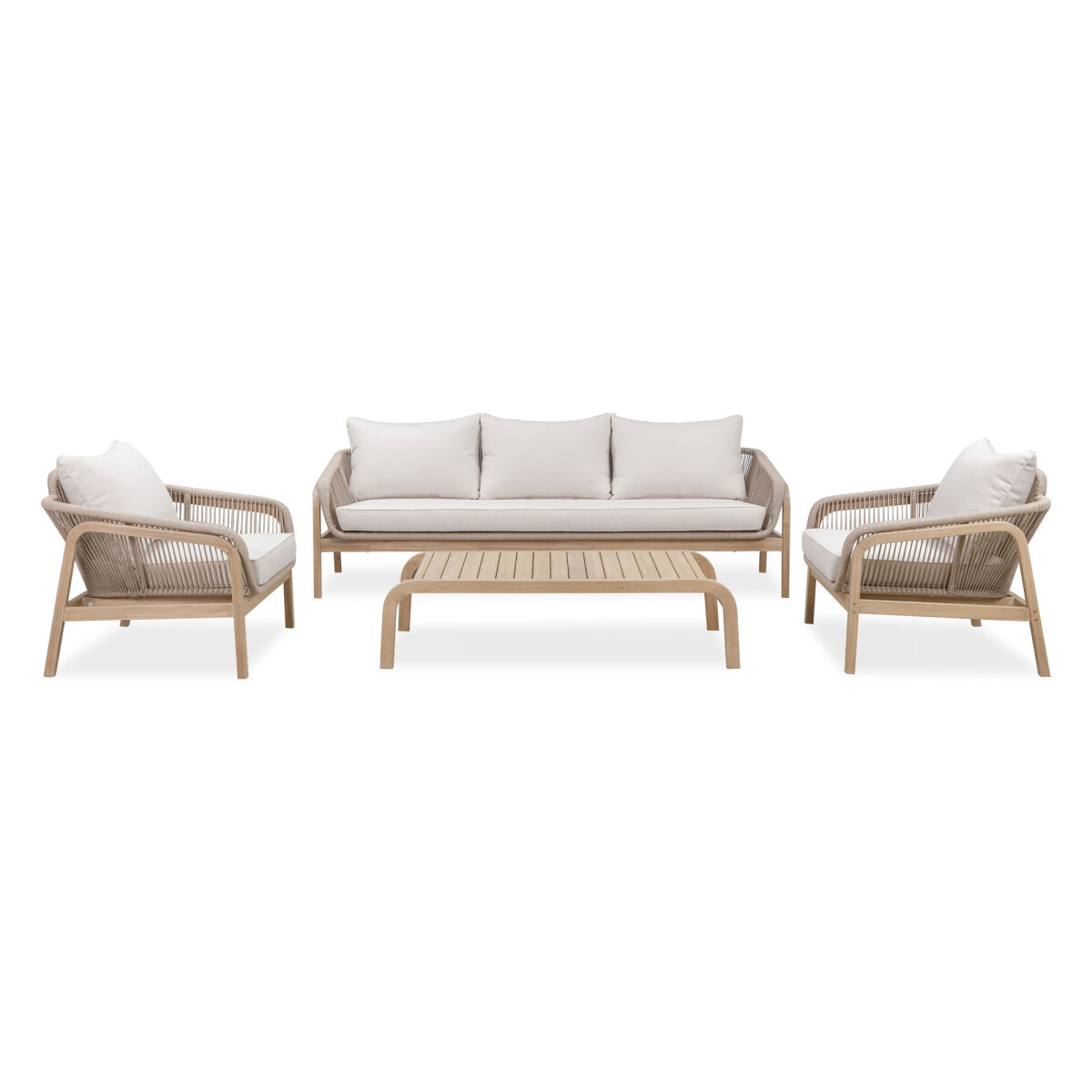 SET DE LIVING - MADERA-ACACIA NATURAL-BEIGE CAMEO 