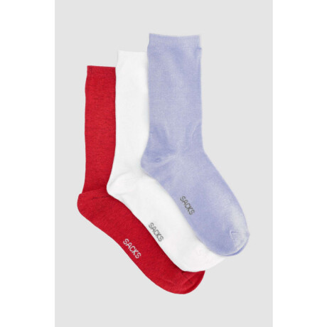 Pack de tres medias lisas. de algodón. en varios colores sur Variante 38