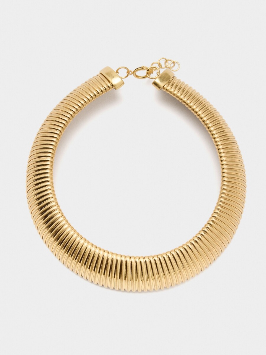 Collar Tubular Con Rayas dorado