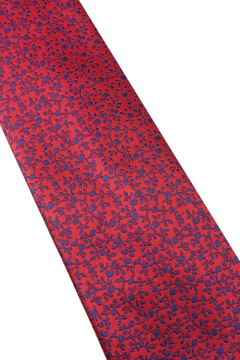 Corbata con pañuelo 8 cm BORDEAU