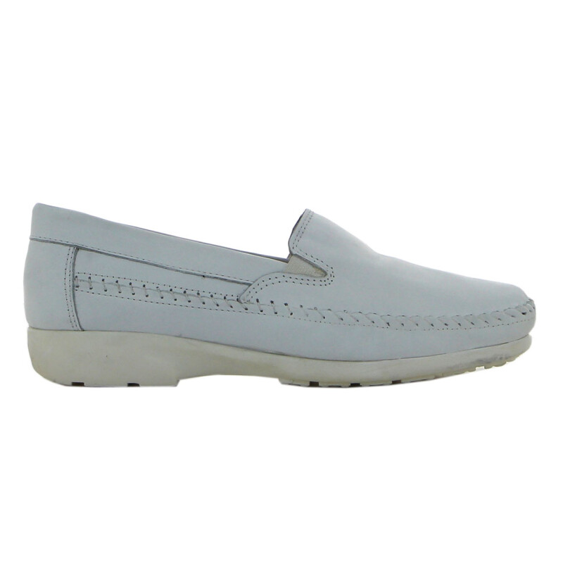 Mocasín Country de Mujer C/Elástico S/Oscura Napa Blanco