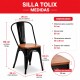 Silla Tolix asiento en madera vintage NEGRO MATE