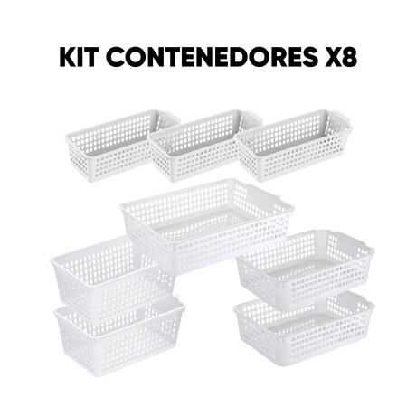Kit De Contenedores Cuadrille Blanco X8 Sc