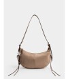 Bandolera Suede Vison - Gris Visón