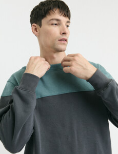470916 SWEATER HARRY Petroleo/gris Oscuro