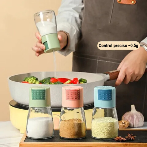 Especiero dispensador de vidrio 2 colores Especiero Dispensador De Vidrio 2 Colores