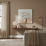 CUADRO CANVAS 60x60cm MARCO FLORES BLANCAS 2 CUADRO CANVAS 60x60cm MARCO FLORES BLANCAS 2