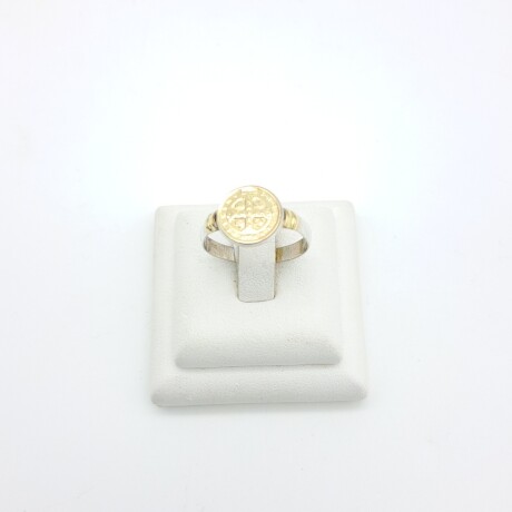 Anillo Religioso de Plata 925 con double en Oro 18k. San Benito. Anillo Religioso de Plata 925 con double en Oro 18k. San Benito.