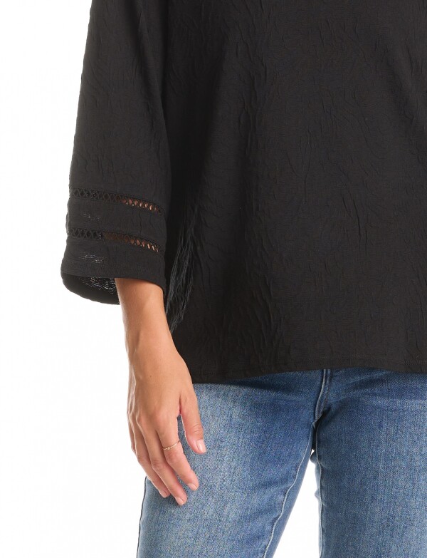 Blusa Gofrada NEGRO