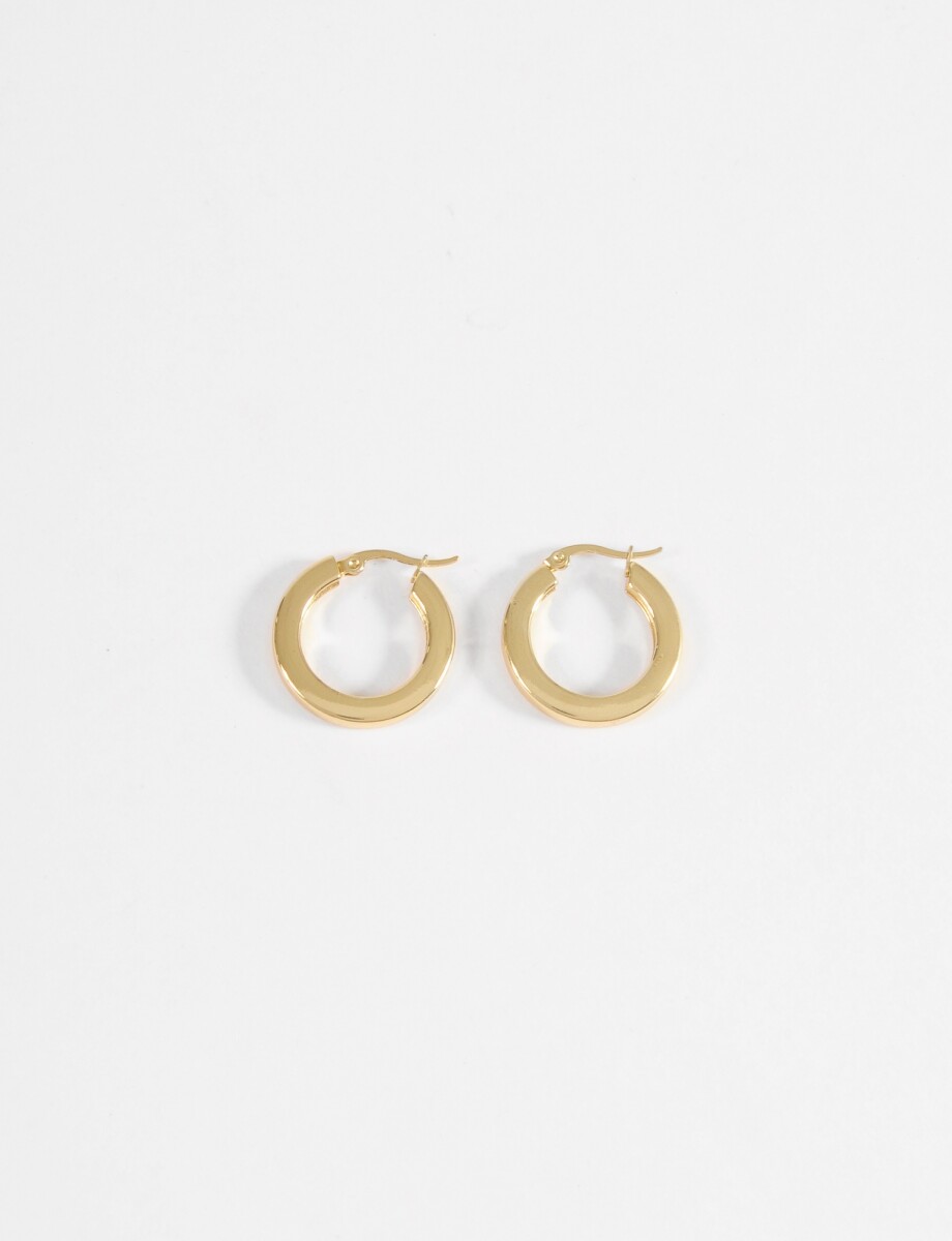 Aros geométricos 2,5 cm acero - dorado 