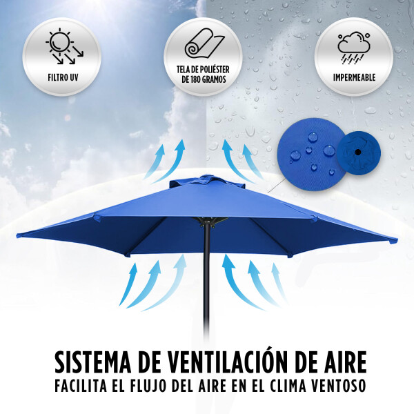 Combo Sombrilla Reforzada Azul + Base Rellenable Imback Combo Sombrilla Reforzada Azul + Base Rellenable Imback