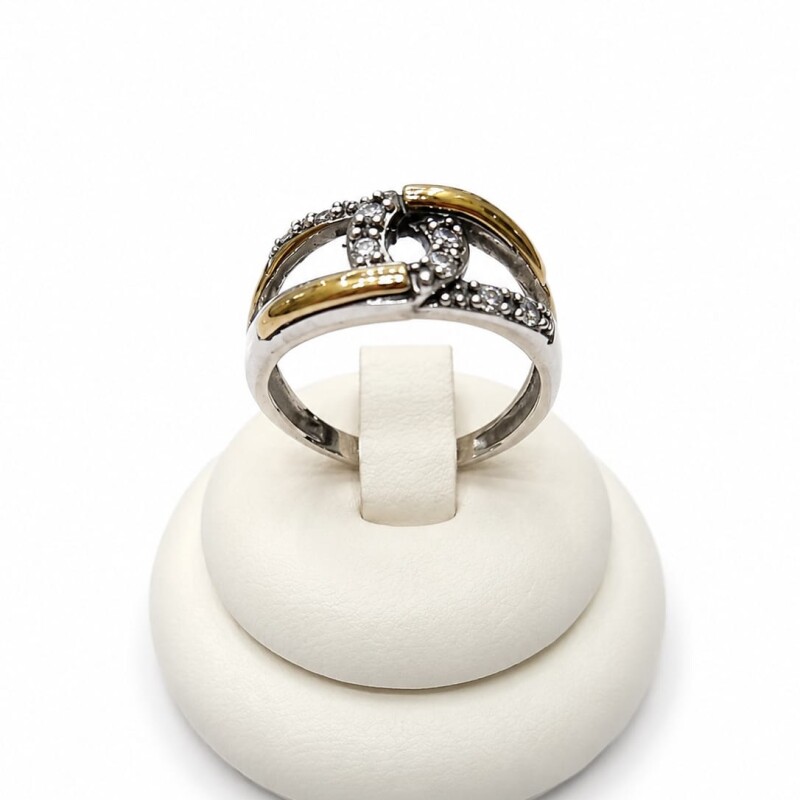 Anillo entrelazado con zirconias Anillo entrelazado con zirconias