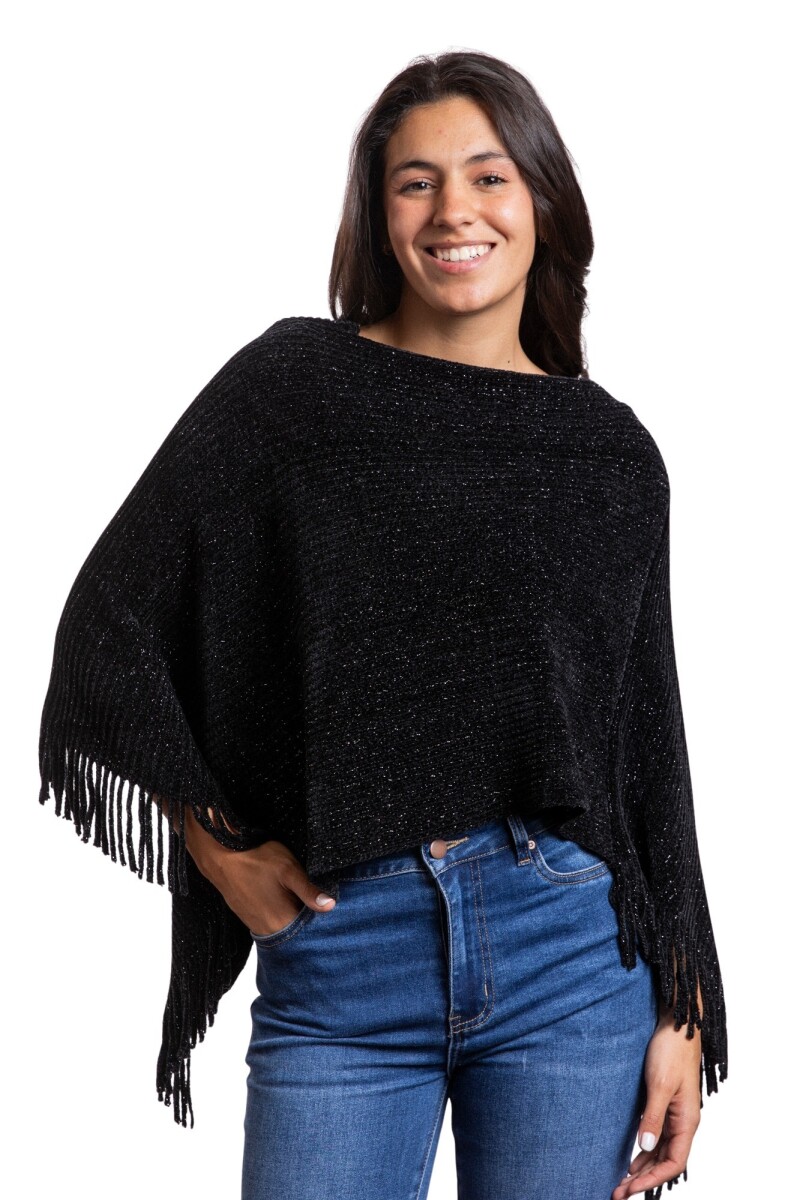CHERRY PONCHO - BLACK 