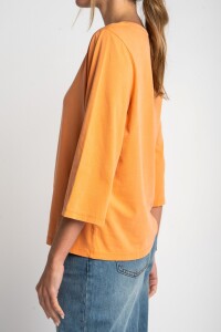 Remera Lavada Manga 3/4 Durazno