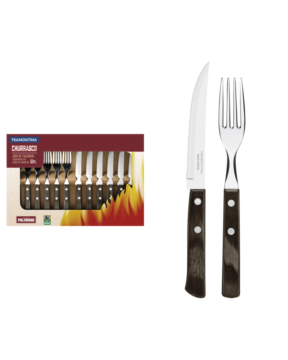 Juego Para Asado 12 Piezas Polywood Tramontina Marron Electroventas