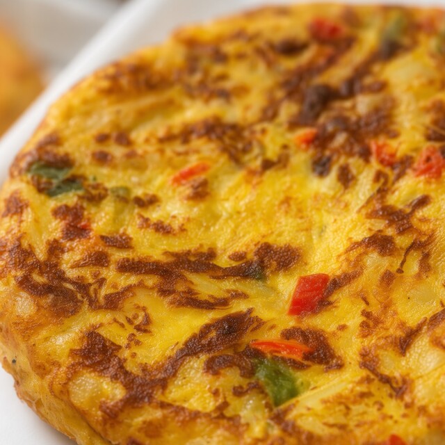 Tortilla de Papa con Cebolla y Morrón