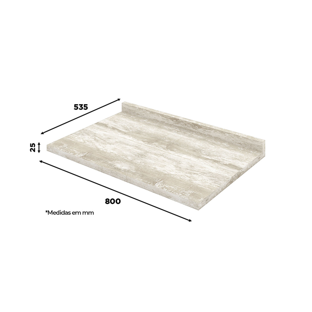 MESADA TAPA PARA COCINA 80 CM MDP GRIS AMERICANA