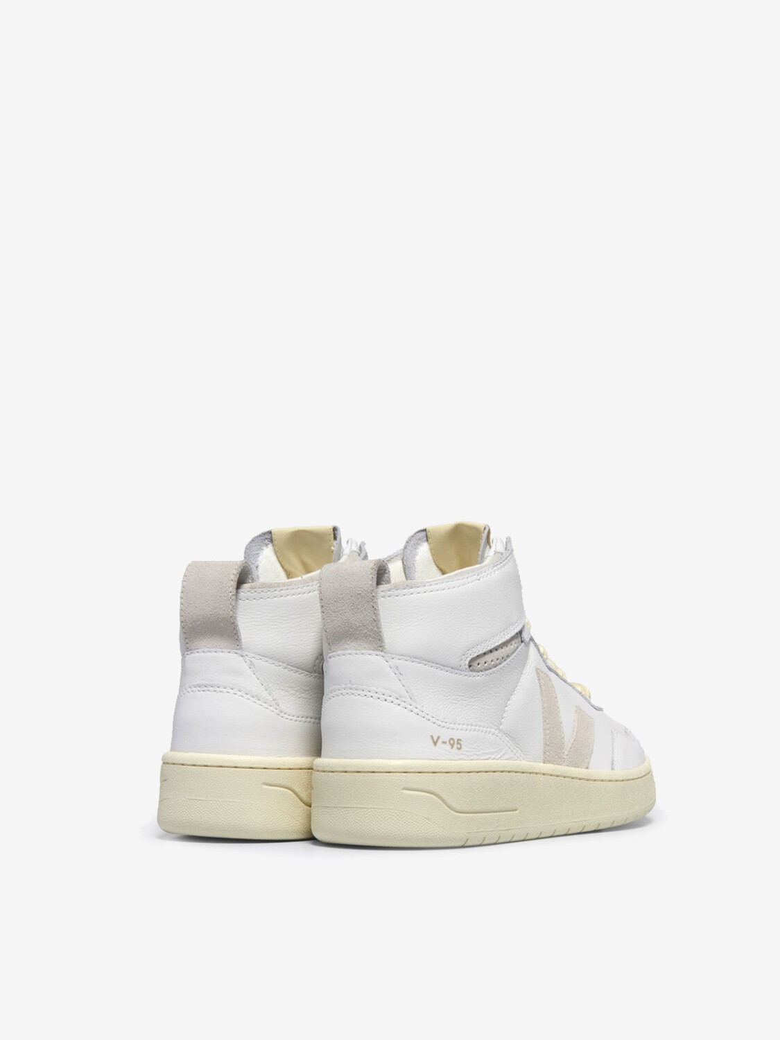 スニーカー VEJA White leather V-95 sneakers (QZ2003683 EXTWHINAT) V-95 LEATHER WHITE NATURAL | VEJA