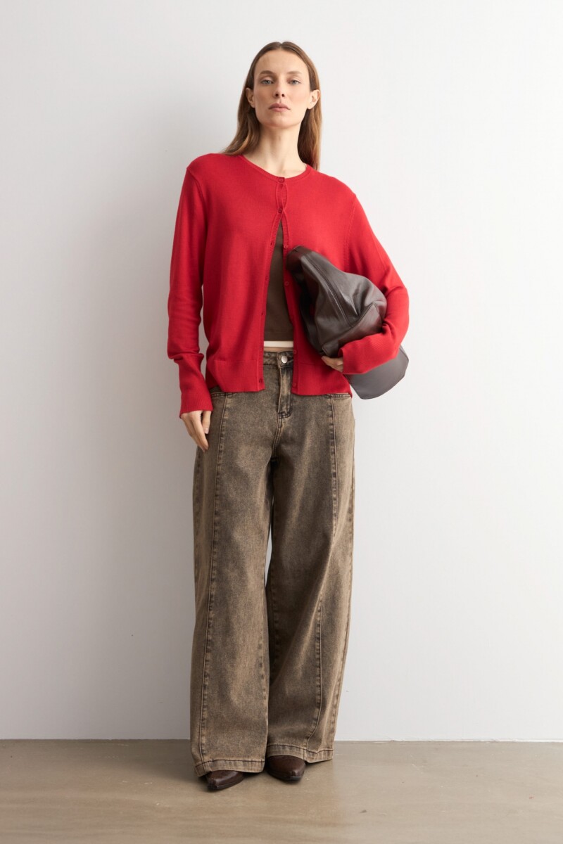 Cardigan básico rojo