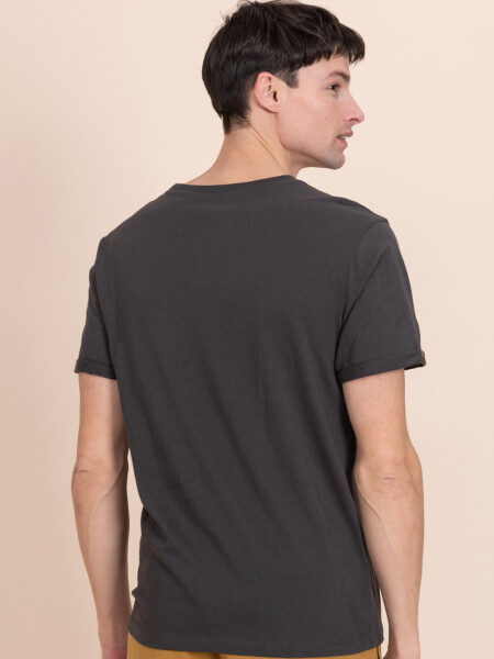 Remera manga corta con bolsillo Gris Oscuro