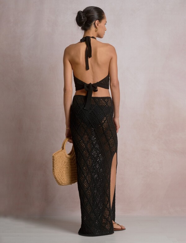 Top Crochet NEGRO