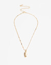 Cadena Corta con Dije Letras Collar Con Dije Inicial Letra "f" - Dorado