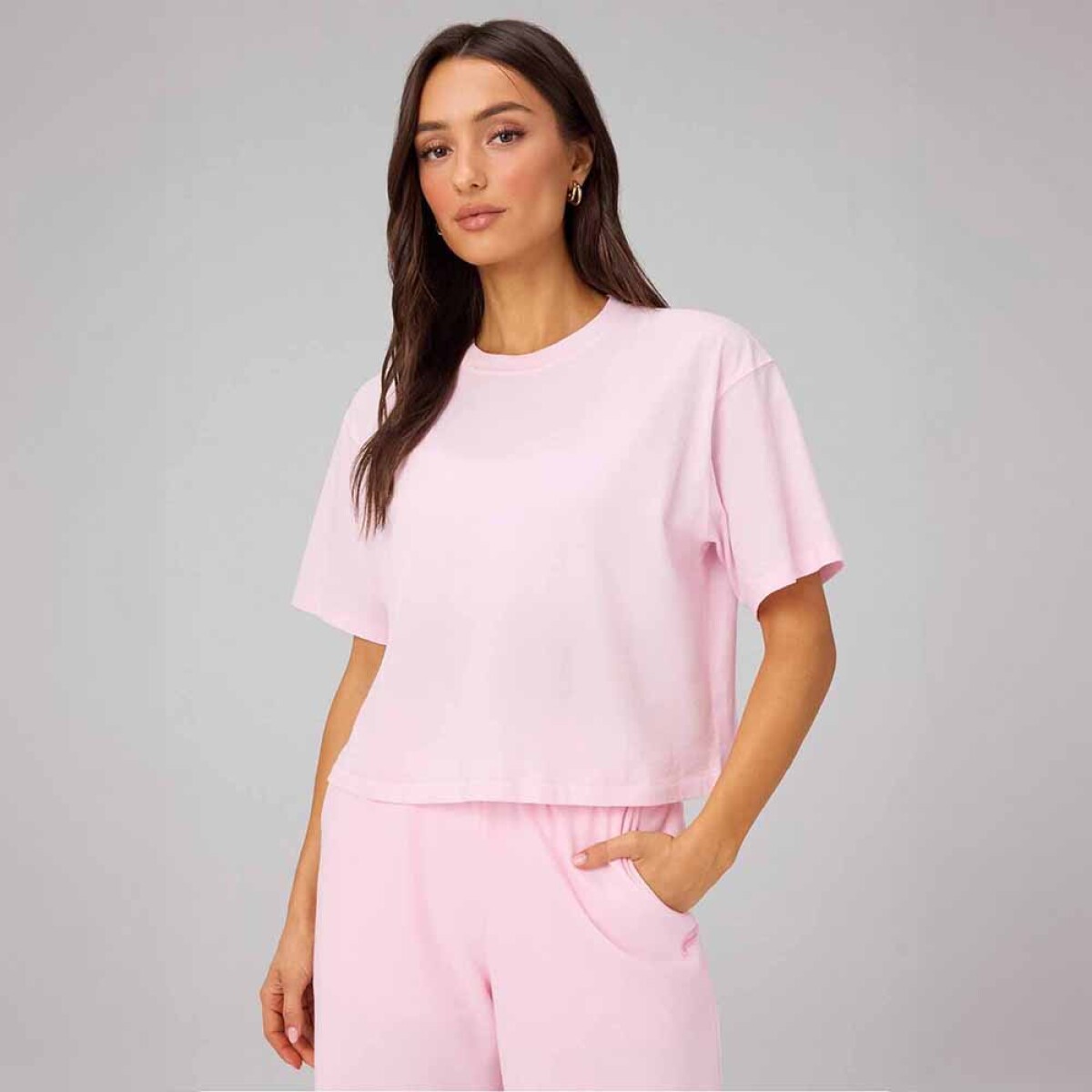Polo Cotton Boxy Tee Mujer - Soft Pink 