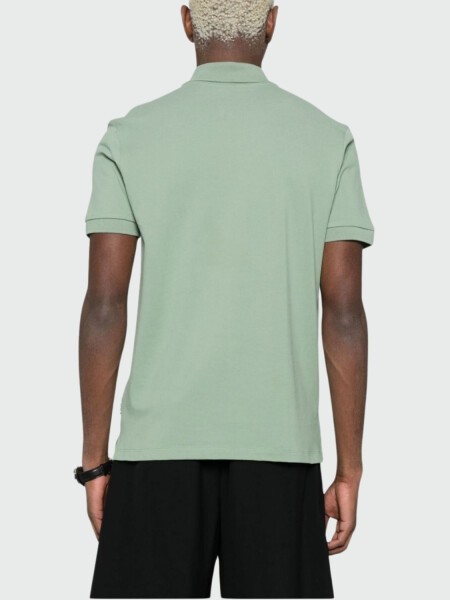 BOSS Polo de Algodón Piqué con Logo Bordado Verde Claro