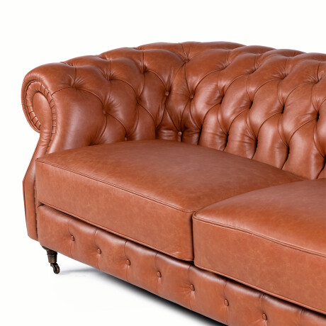 Sofá Chesterfield Luxor - Cuero Advanced - 3 cuerpos Terracota