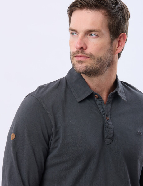 REMERA POLO LISA PIQUE Gris