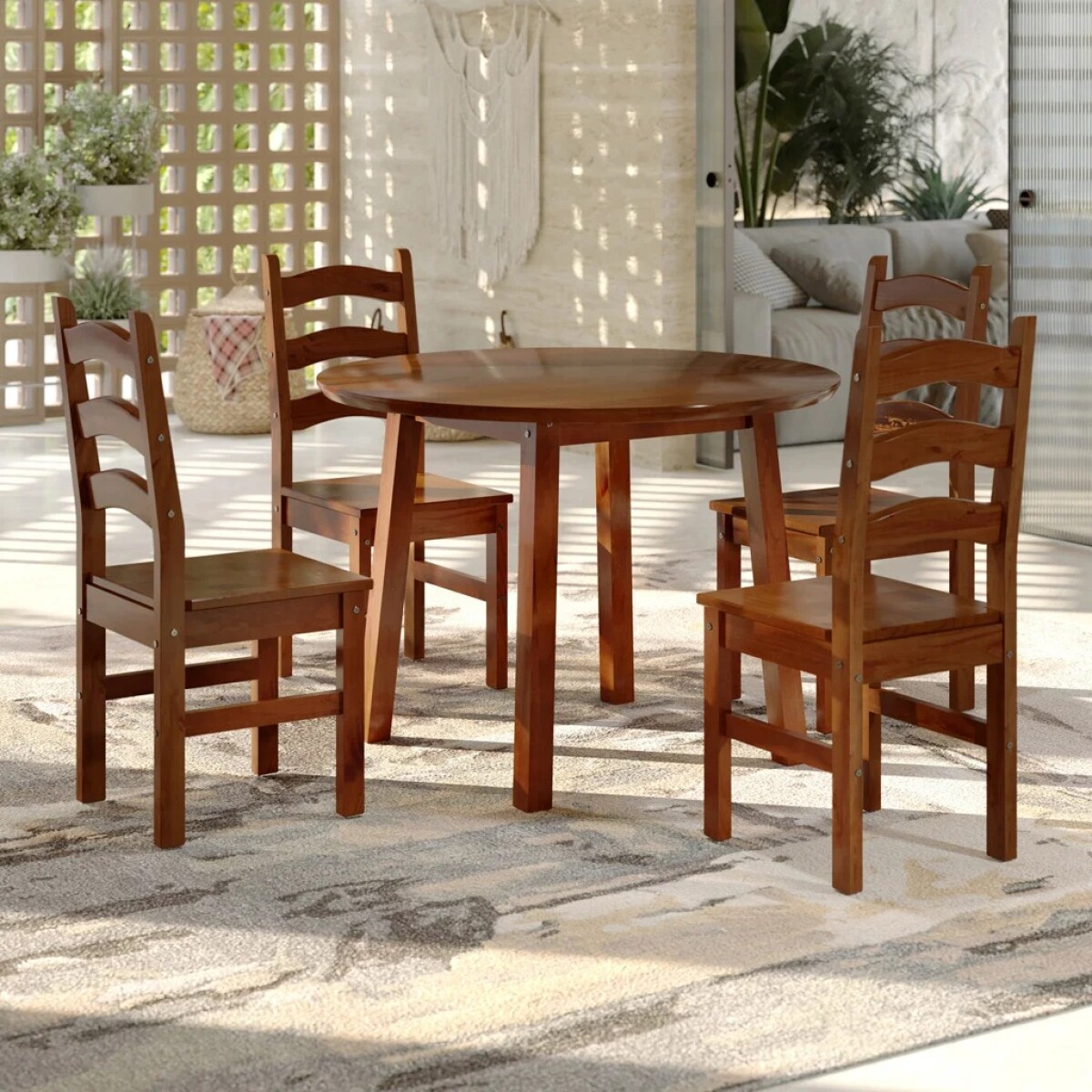 Conjunto de Comedor 4 sillas - Brunei - Nogal 