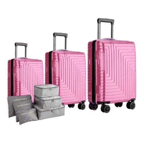Set de 3 Valijas de Mano Rígidas Rosa