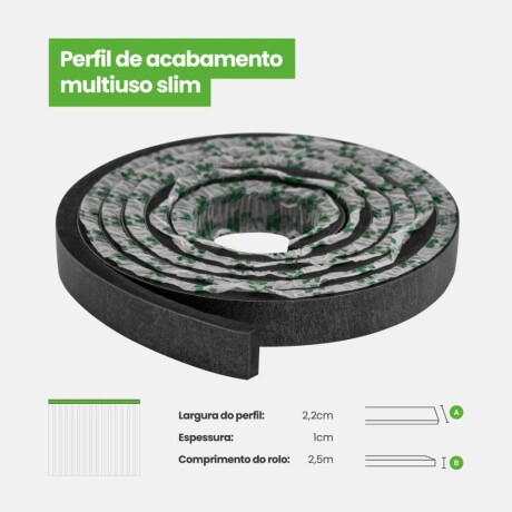 Perfil de Terminación Urban Negro Autoadhesivo Perfil de Terminación Urban Negro Autoadhesivo