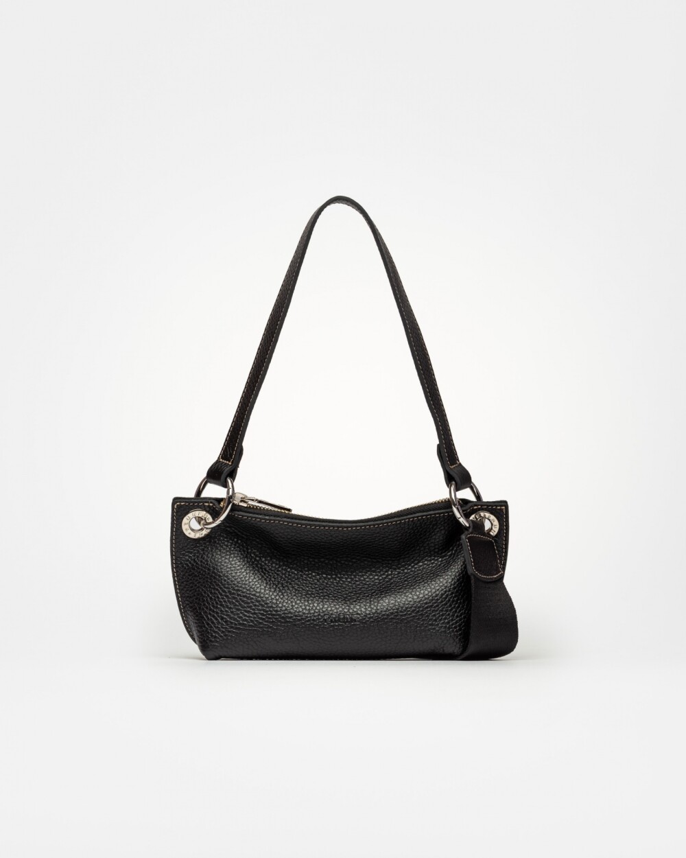 Mini bag Anya en cuero graneado Negro