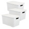 Set x3 caja simil ratán 7 lts BLANCO
