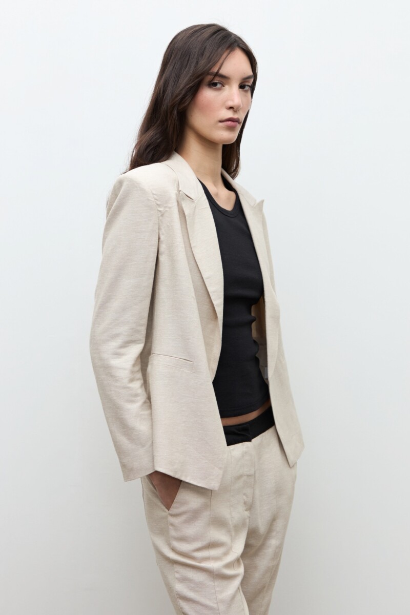Blazer lino beige melange