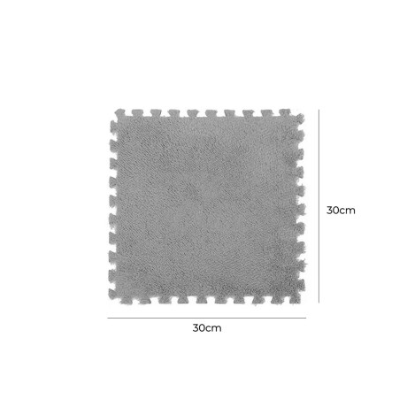 Set X20 Tatami Alfombra Suave Plush Piso Encastrable Gris