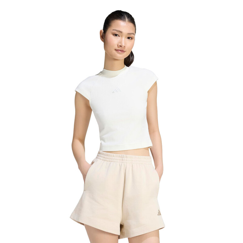 Remera de Mujer Adidas Kit Acanalada Tee Blanco - Crema