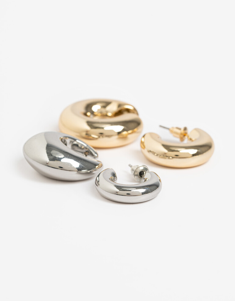 Aros Sets Metal Set De Aros Biplating - Dorado