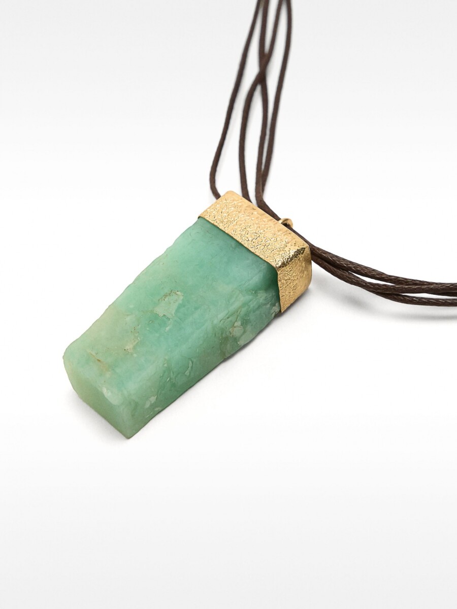 Collar De Cordón Con Colgante De Piedra multicolor