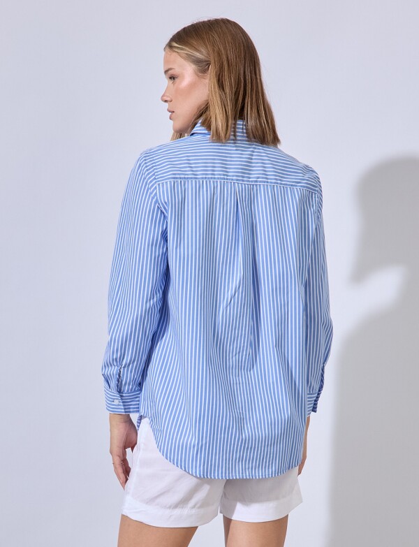 Camisa Lineas AZUL/BLANCO