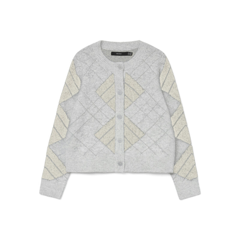 VMDAE LS O-NECK CARDIGAN Light Grey Melange-Birch