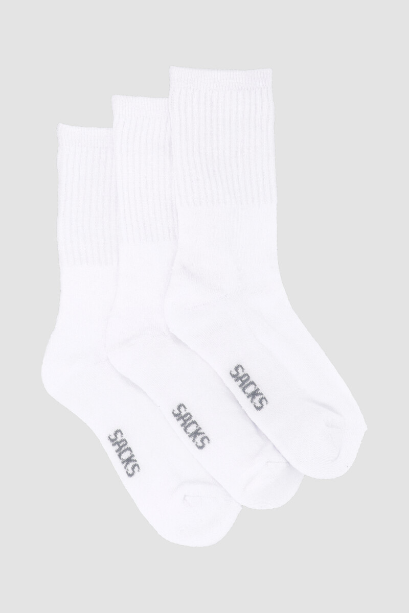 Pack x3 medias sport infantil Blanco