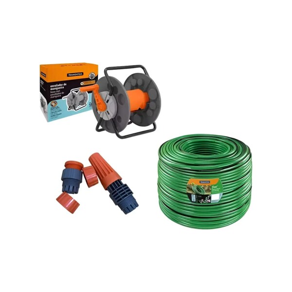 KIT MANGUERA TRAMONTINA 30M + ENROLLADOR S/R + PUNTERO Kit Manguera Tramontina 30m + Enrollador S/r + Puntero