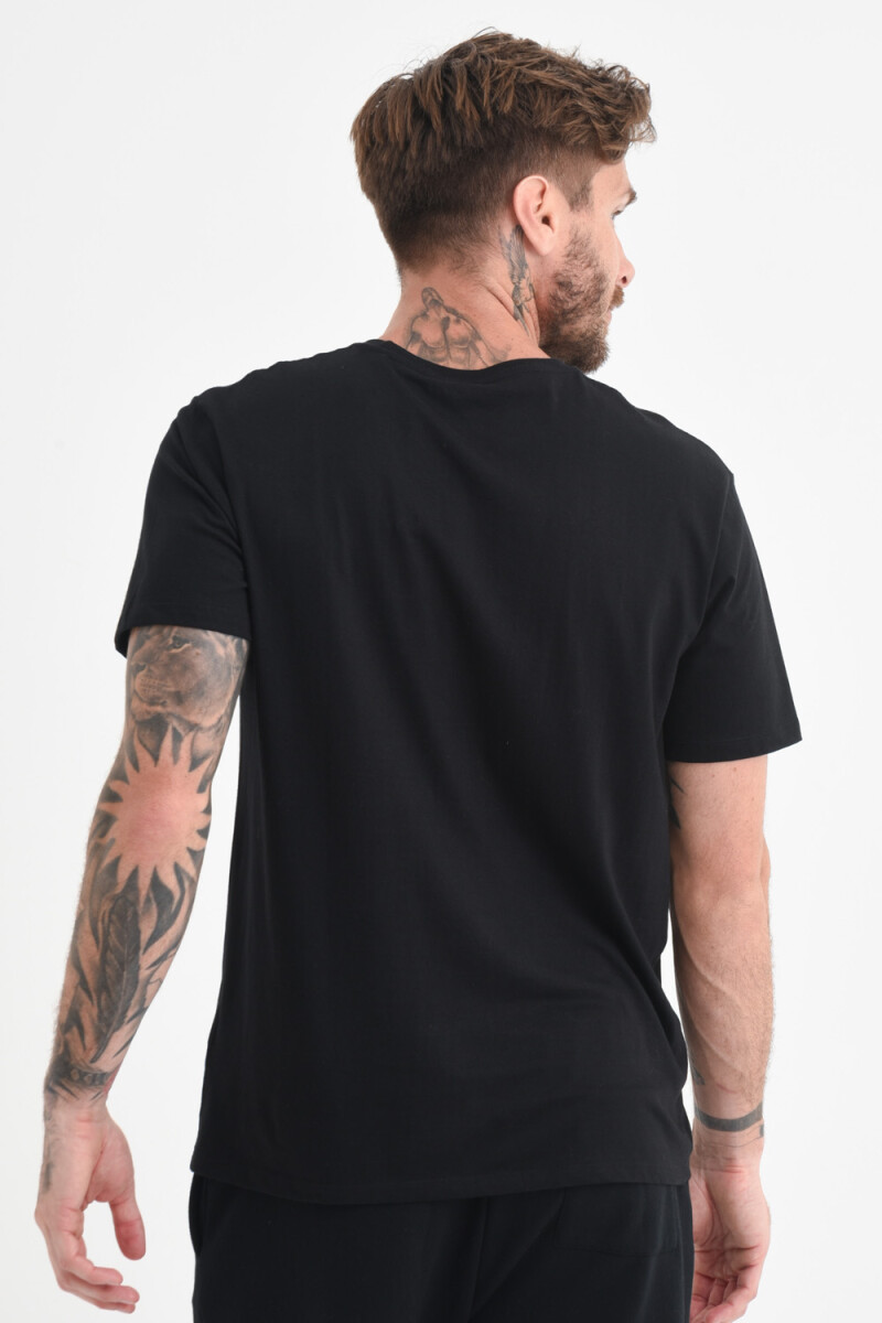Remera manga corta cuello redondo Negra