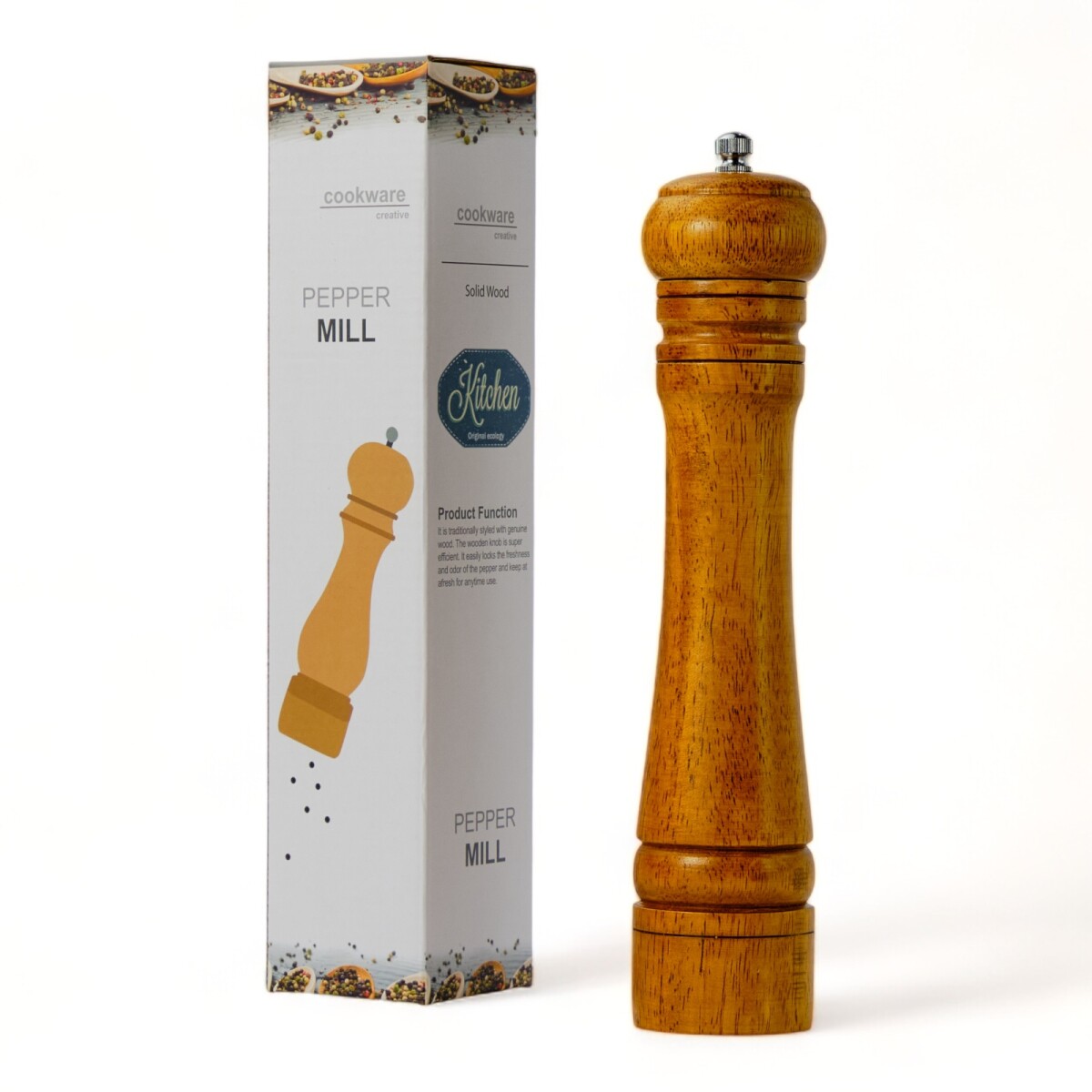 Pimentero Madera Y Cerámica Molinillo 26 Cm 