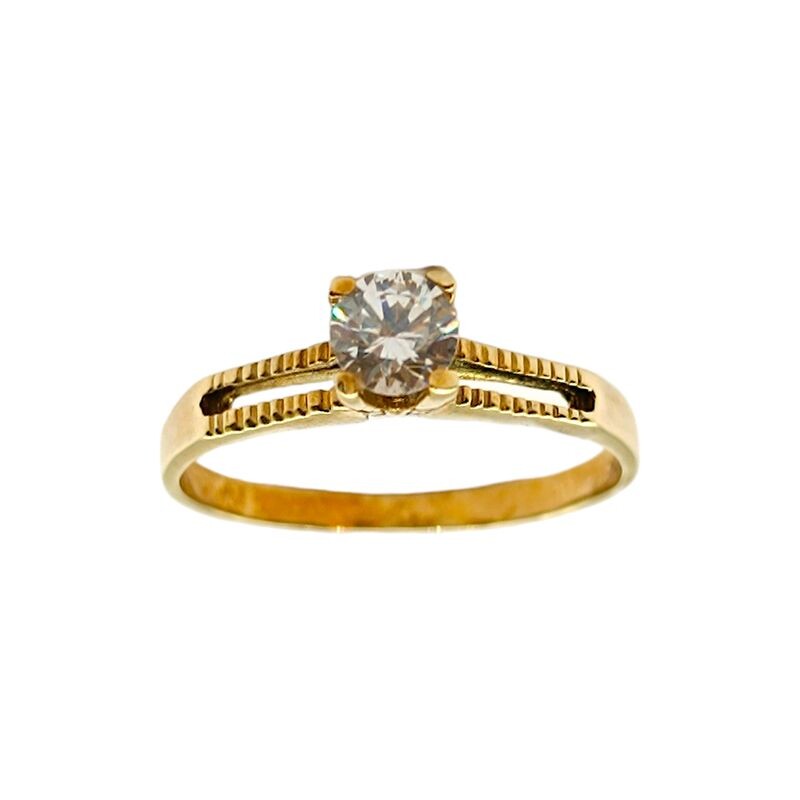 Anillo Solitario-Oro bajo-Piedra Zirconia-AN8087 conpiedra