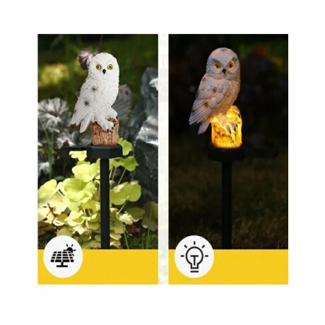 BÚHOS LED SOLAR PARA JARDÍN JLKQA-084 BLANCO