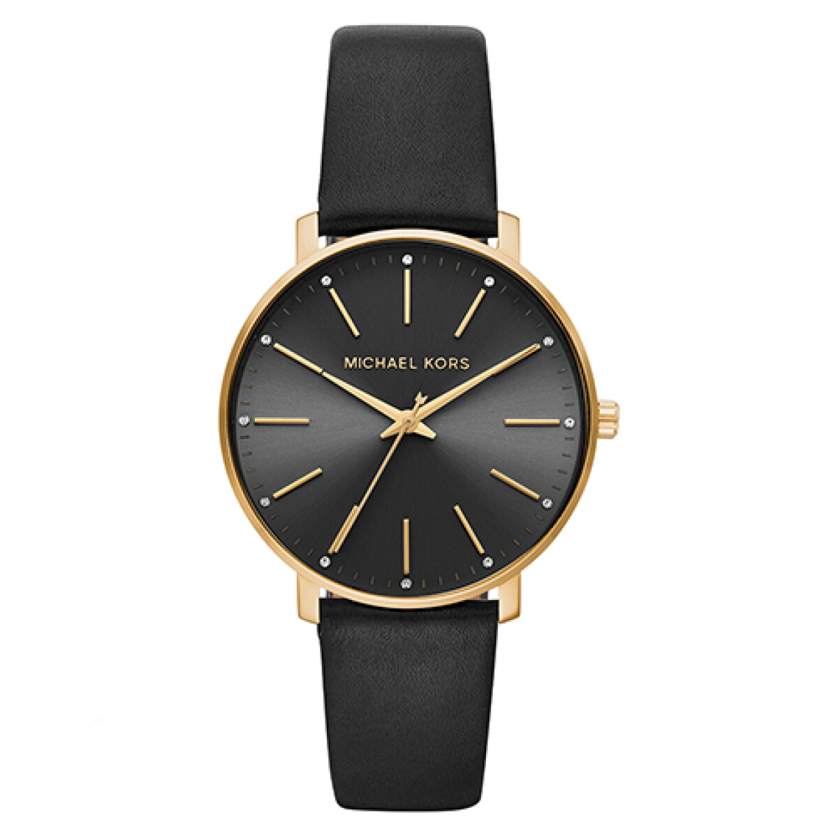 Reloj Michael Kors Enchapado con Correa de Cuero Esfera Redonda 